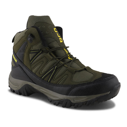 CLD HEEL-2 Men's Olive Green & Yellow Trekking Shoes