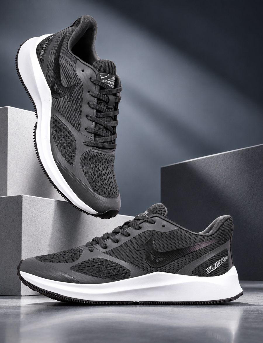 PAYTM Men Gray-Black Sports Shoes