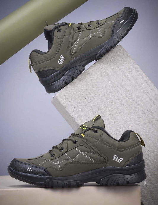 FIT-1 Men Olive Green Yellow  Sports Shoes