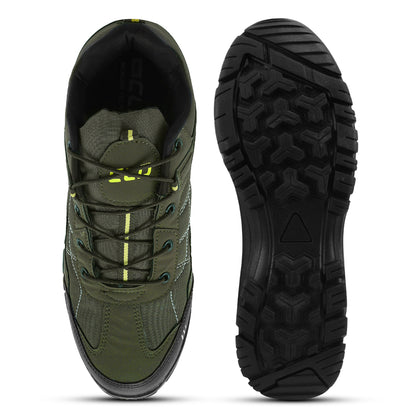 FIT-1 Men Olive Green Yellow  Sports Shoes