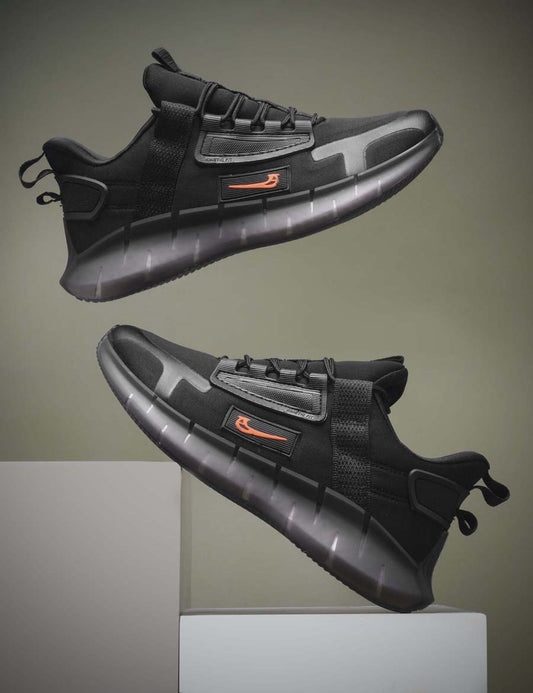 NETFLIX Men Black-Orange Sports Shoes