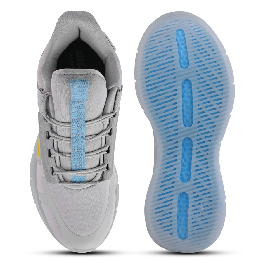 NETFLIX Men Gray-Yellow Sports Shoes
