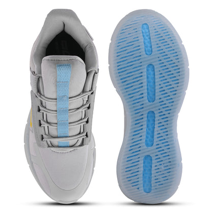 NETFLIX Men Gray-Yellow Sports Shoes
