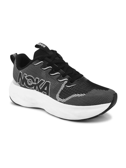 NOKA Men D.Gray Black Sports Shoes