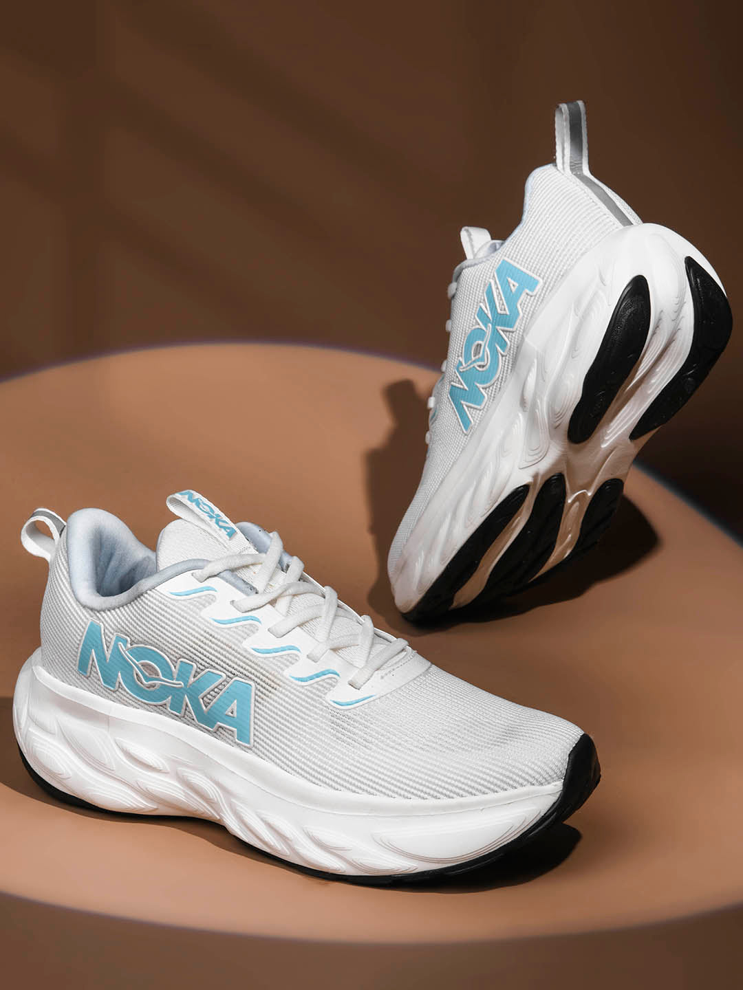 NOKA Men White Mint Sports Shoes