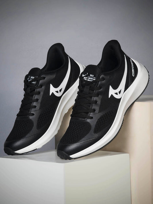 PAYTM Men Black White Sports Shoes