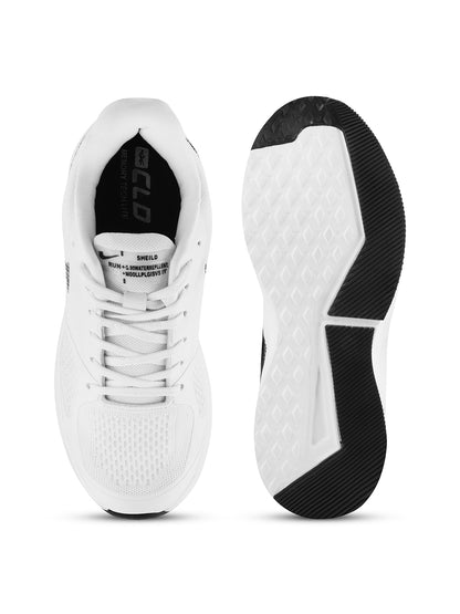 PAYTM Men White Check Sports Shoes