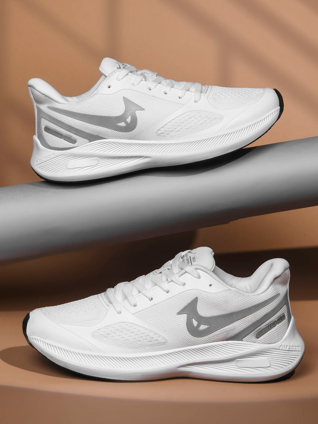 PAYTM Men White Silver Sports Shoes