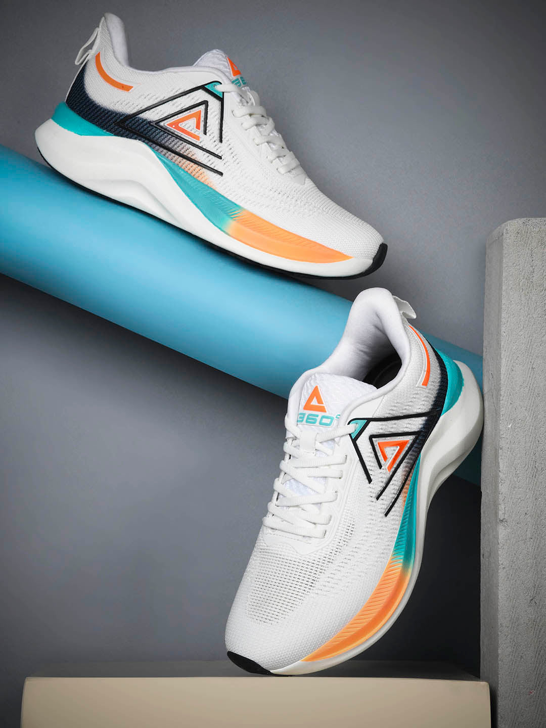 SPARKLE Men White-Orange Sports Shoes