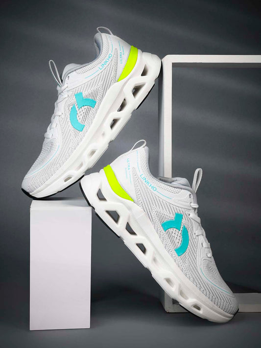 ULTRAPLUS Men White-Green Sports Shoes
